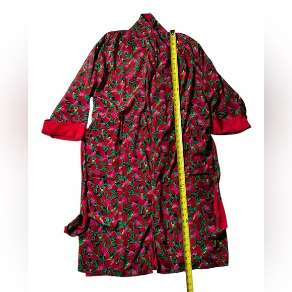 VTG Victorias Secret Terry Lined  Bathrobe Womens One Size Floral Gold Label - Picture 5 of 8